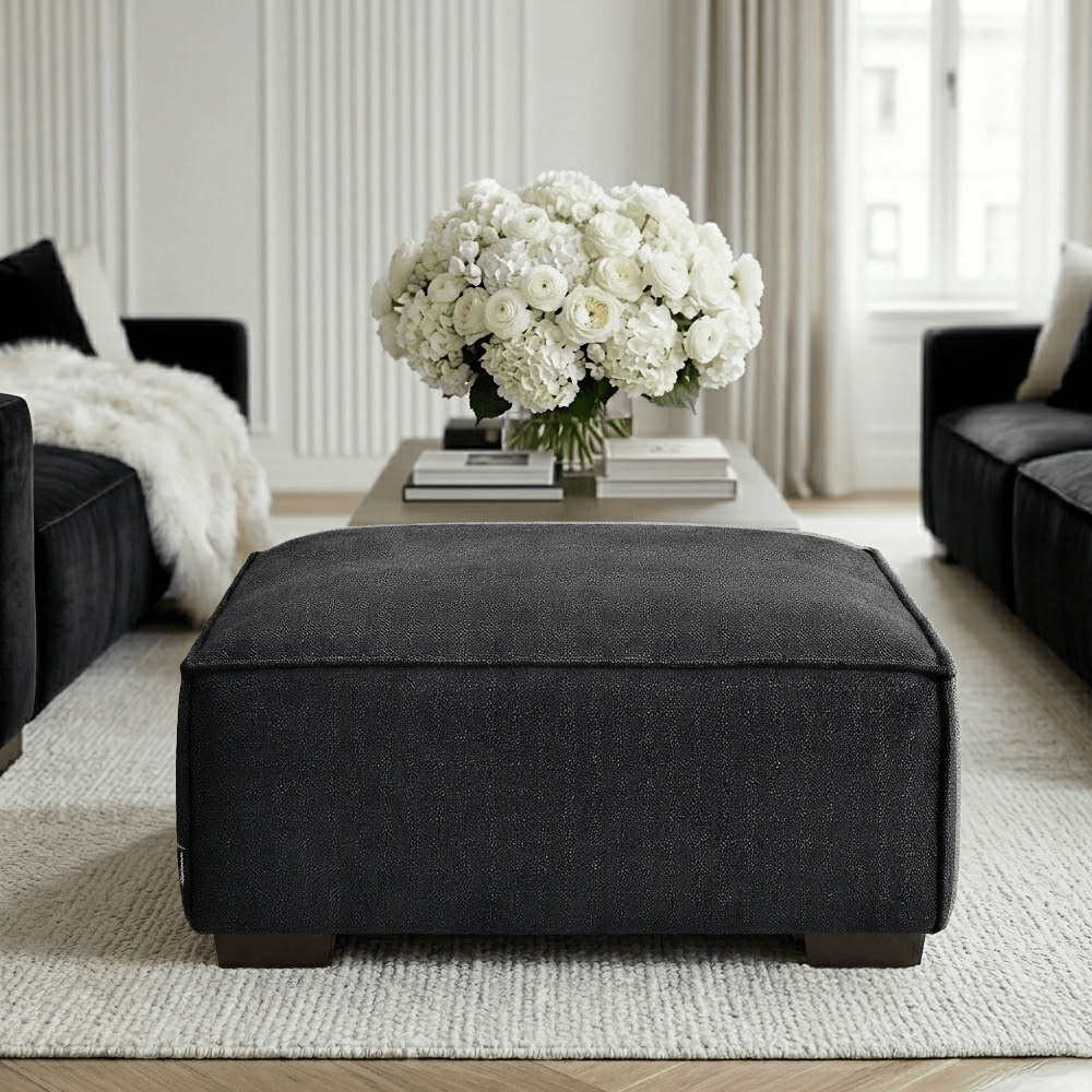 Ottilie Midnight Boucle Footstool