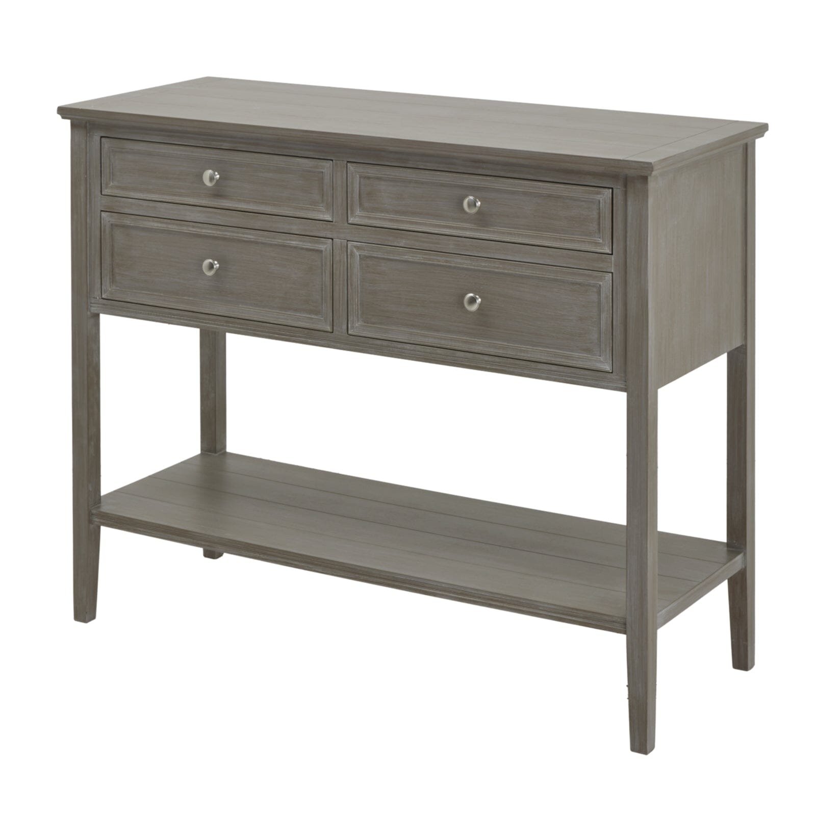 Palma Grey Washed Wood 4 Drawer Console Table