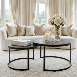 Pemberley Black & Antique Bronze Nested Coffee Tables