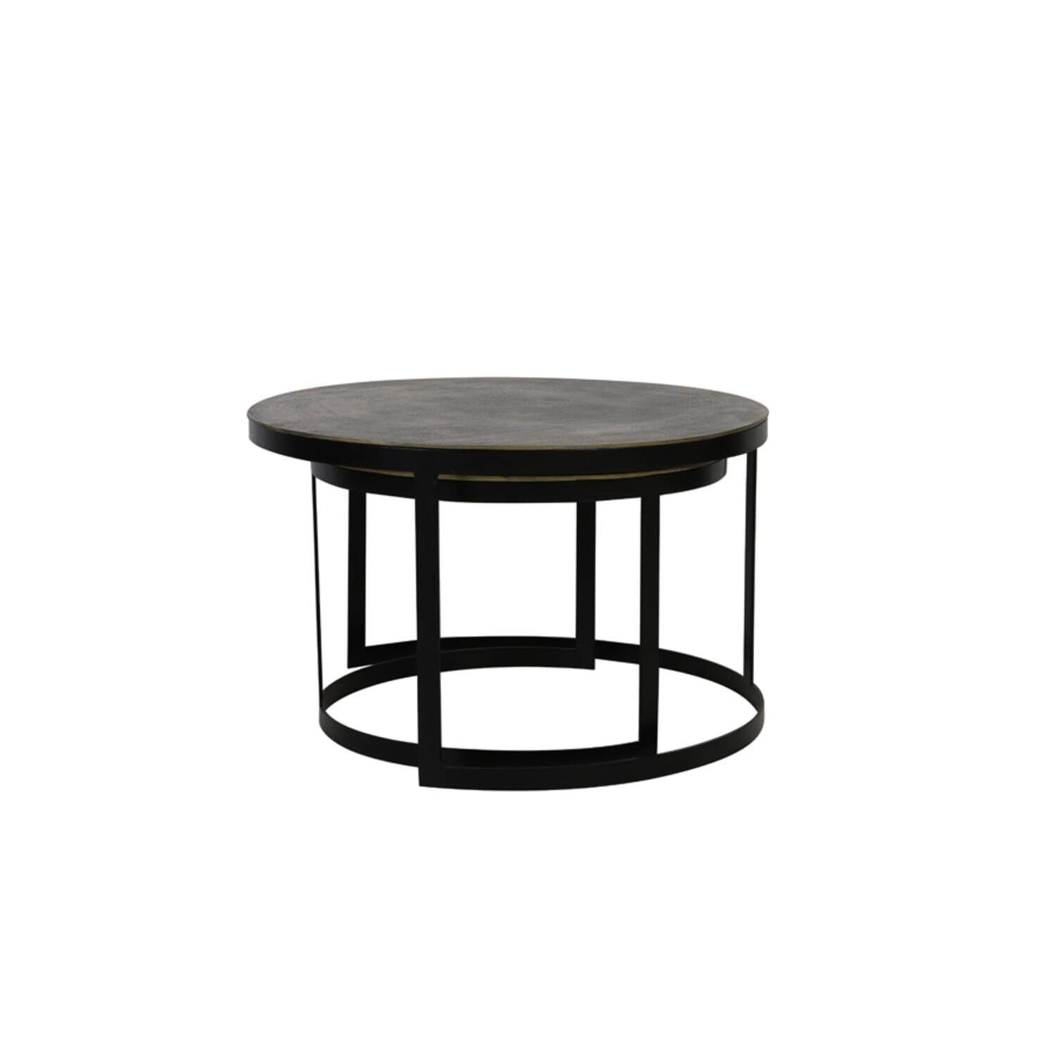 Pemberley Black & Antique Bronze Nested Coffee Tables