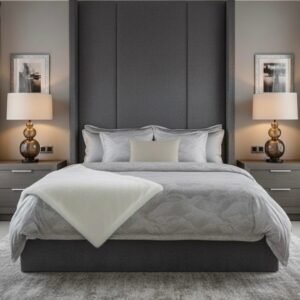 Petunia Grey & Silver Cloud Print Duvet Set