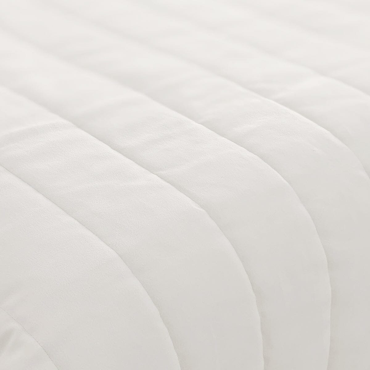 Porcelain White Velvet Luxury Channelled Bedspread