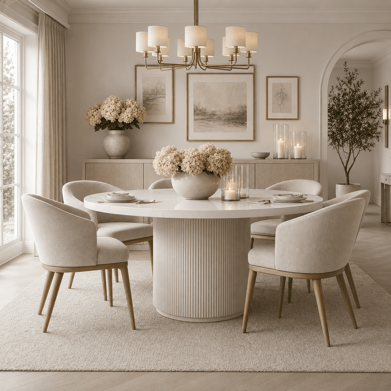 Portobello Round Marble Dining Table