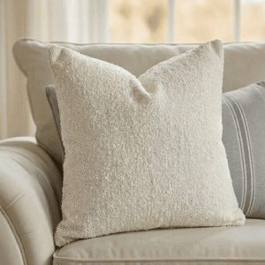 Portofino Cream Boucle Textured Cushion - 56x56cm