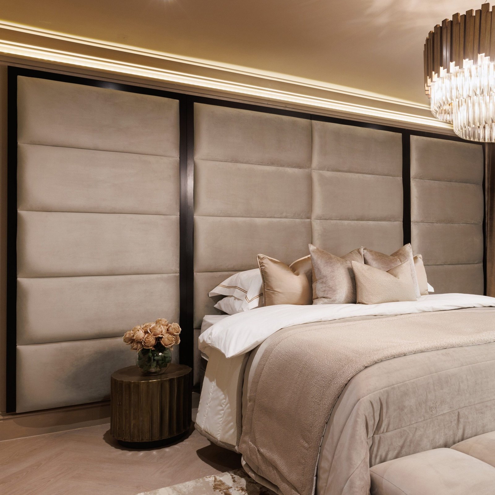 Praline Luxury Velvet Chocolate Box Headboard with Wings