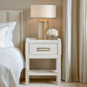 Soho Cream Oak Veneer 1 Drawer Bedside Table