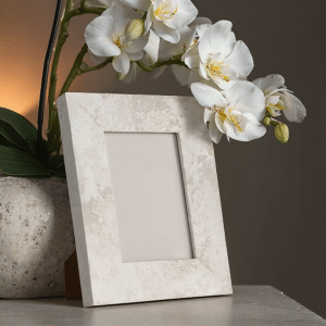 Priscilla White Concrete Effect Photo Frame - 5x7"