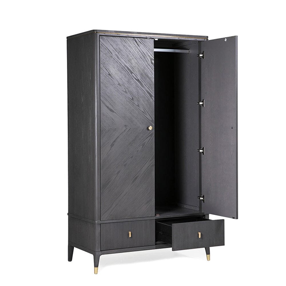 Putney Grey & Gold 2 Door Wardrobe