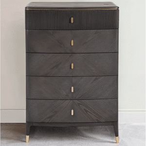 Putney Grey & Gold Tall Chest of Drawers