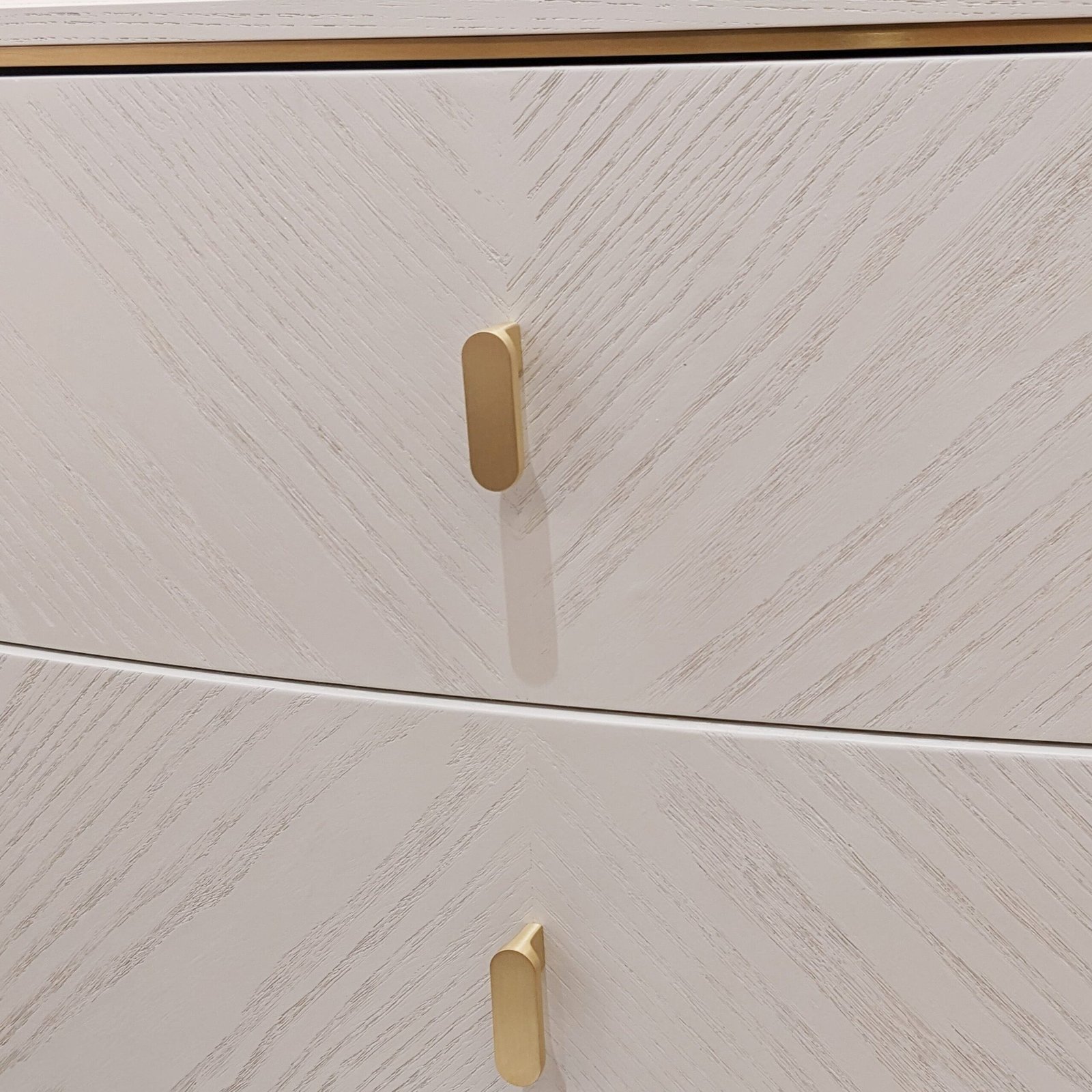 Putney Ivory & Gold 2 Drawer Bedside Table