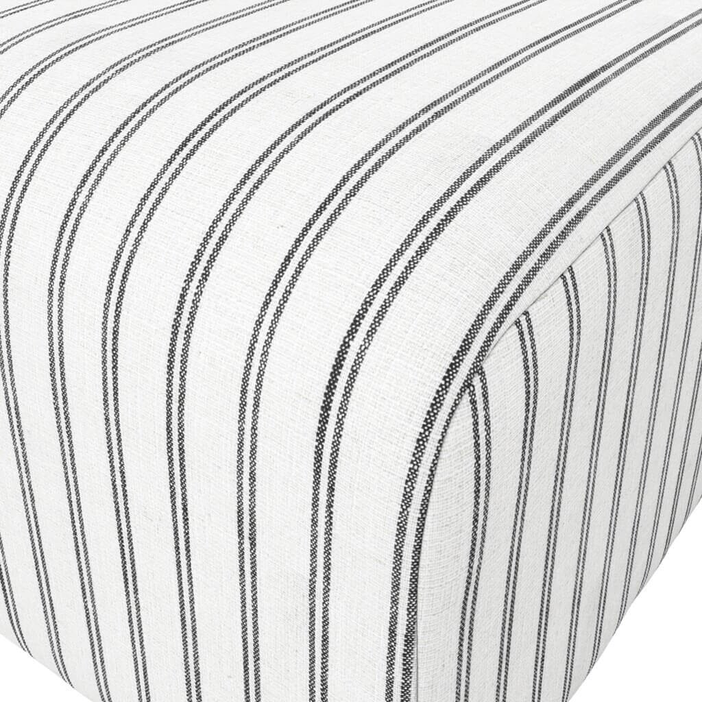 Quince Cream & Charcoal Striped Pouffe