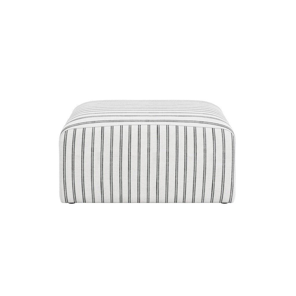 Quince Cream & Charcoal Striped Pouffe