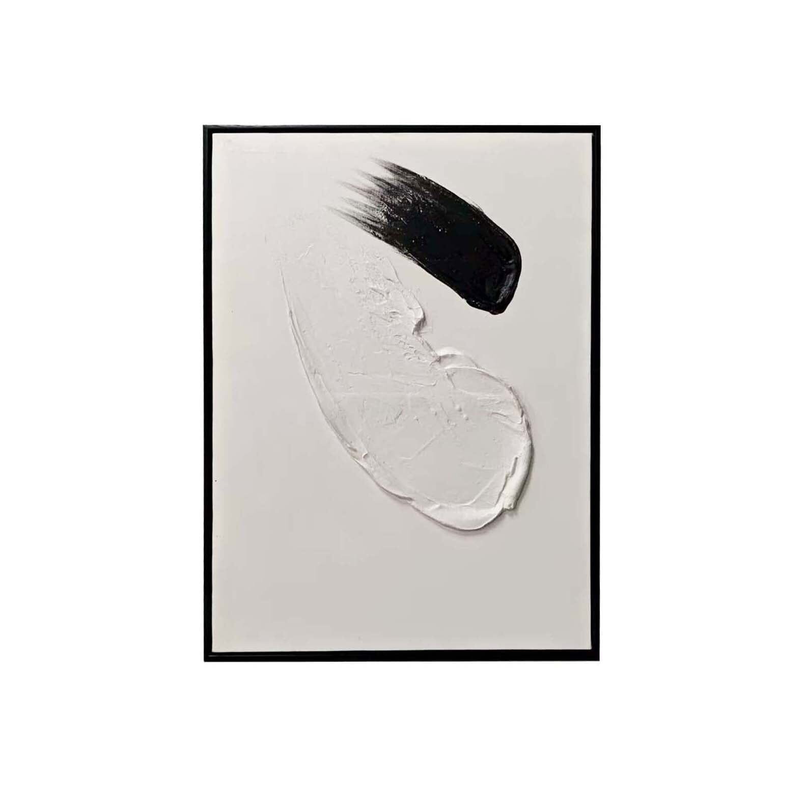 Regent Monochrome 3D Paint Stroke Effect Canvas Wall Art - III