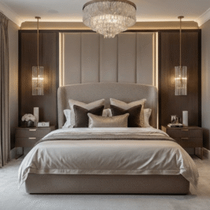 Reya Beige Textured Winged Ottoman Bed