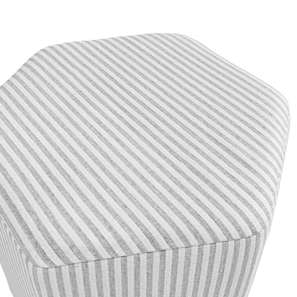 Rhodes Grey Pinstripe Hexagonal Decorative Stool