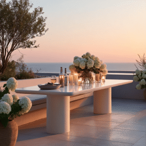 Riom Concrete Large Rectangular Outdoor Dining Table
