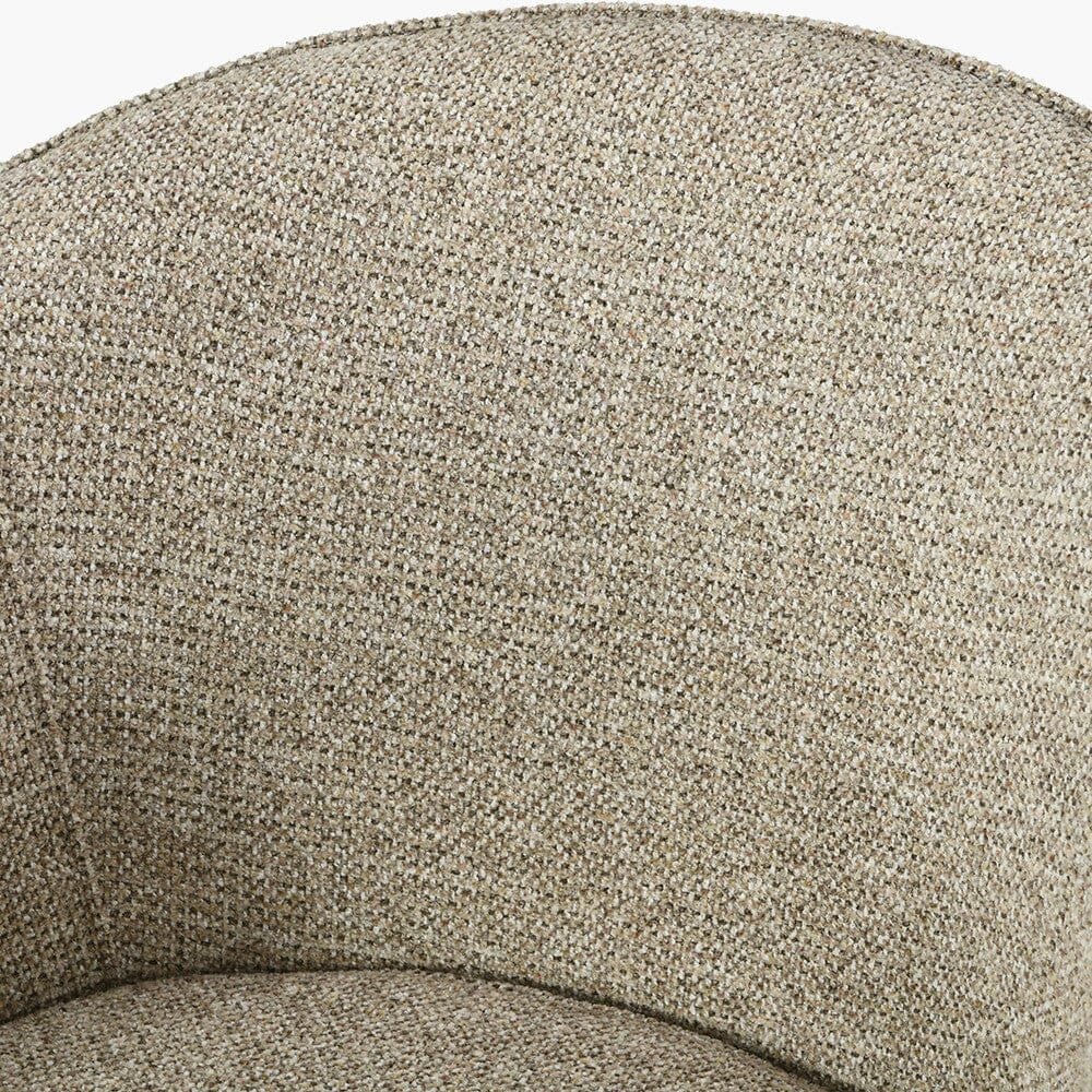Romy Mocha Textured Chenille Bar Stool with Black Legs