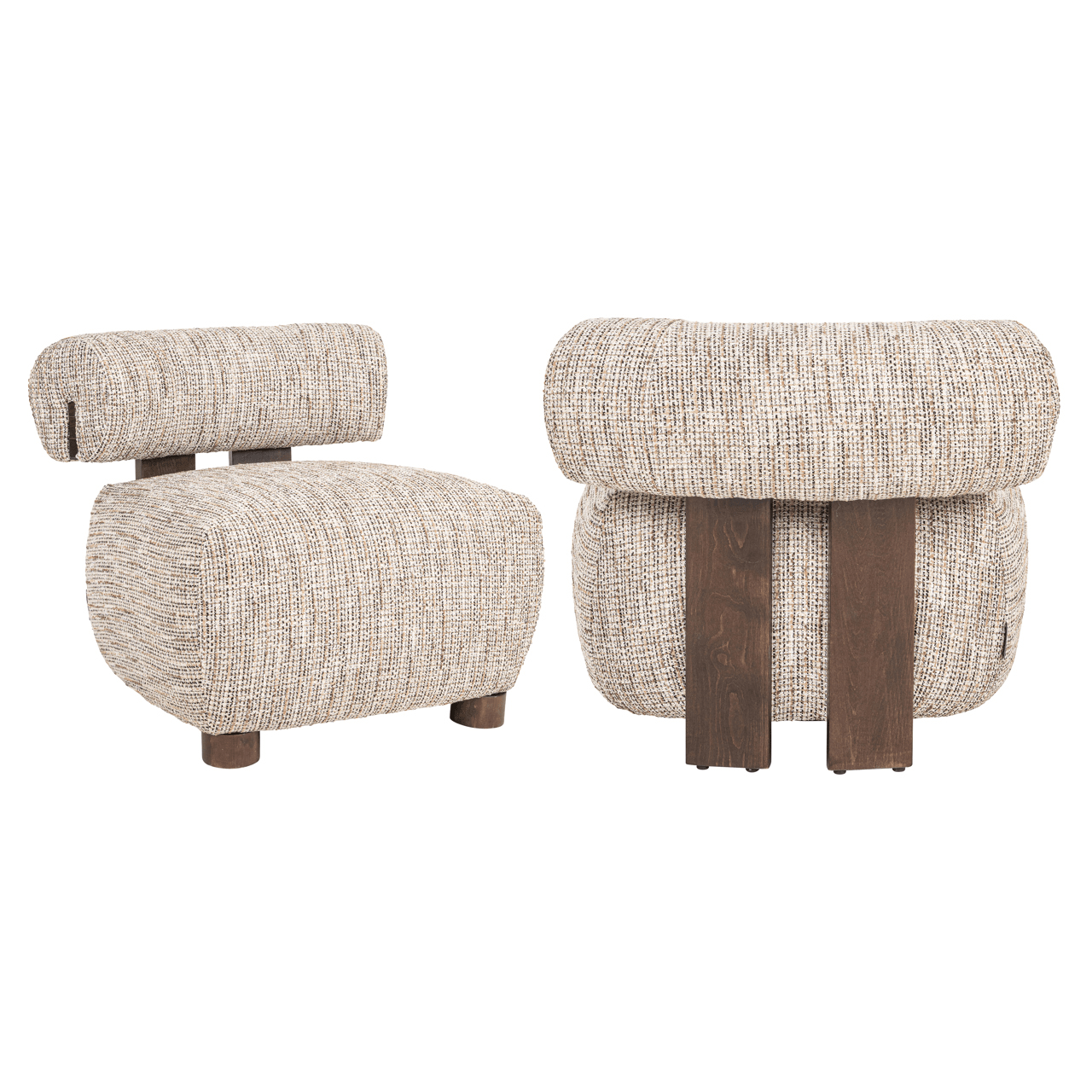 Sadia Neutral Textured Two Toned Accent Chair