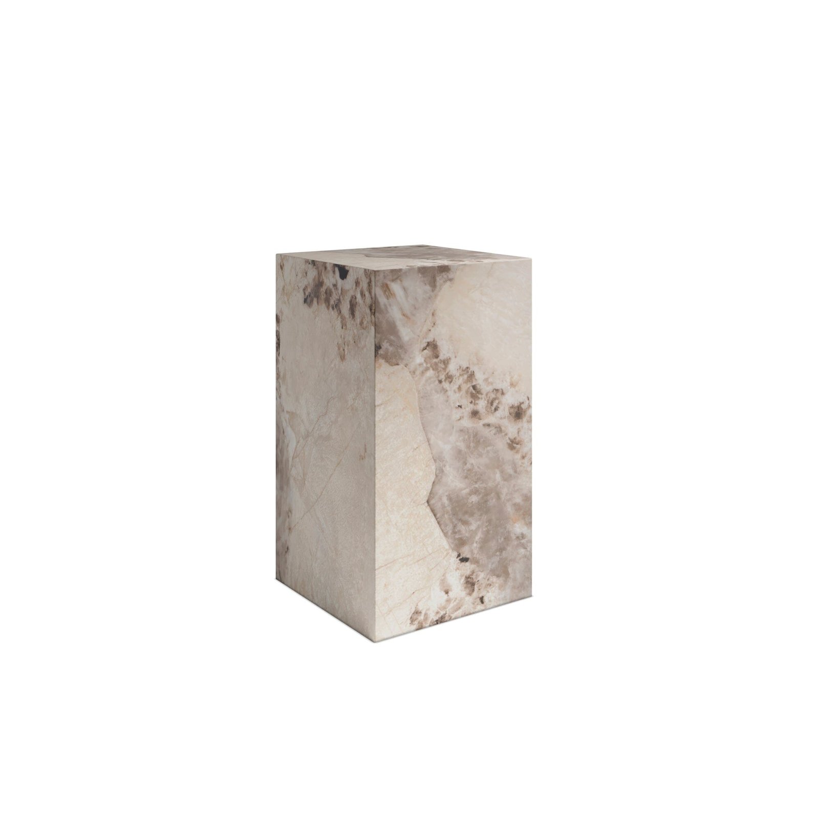 Samoa Taupe & White Marble Pedestal Table