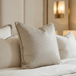 Sandringham Soft Taupe Metallic Cushion - 43x43cm