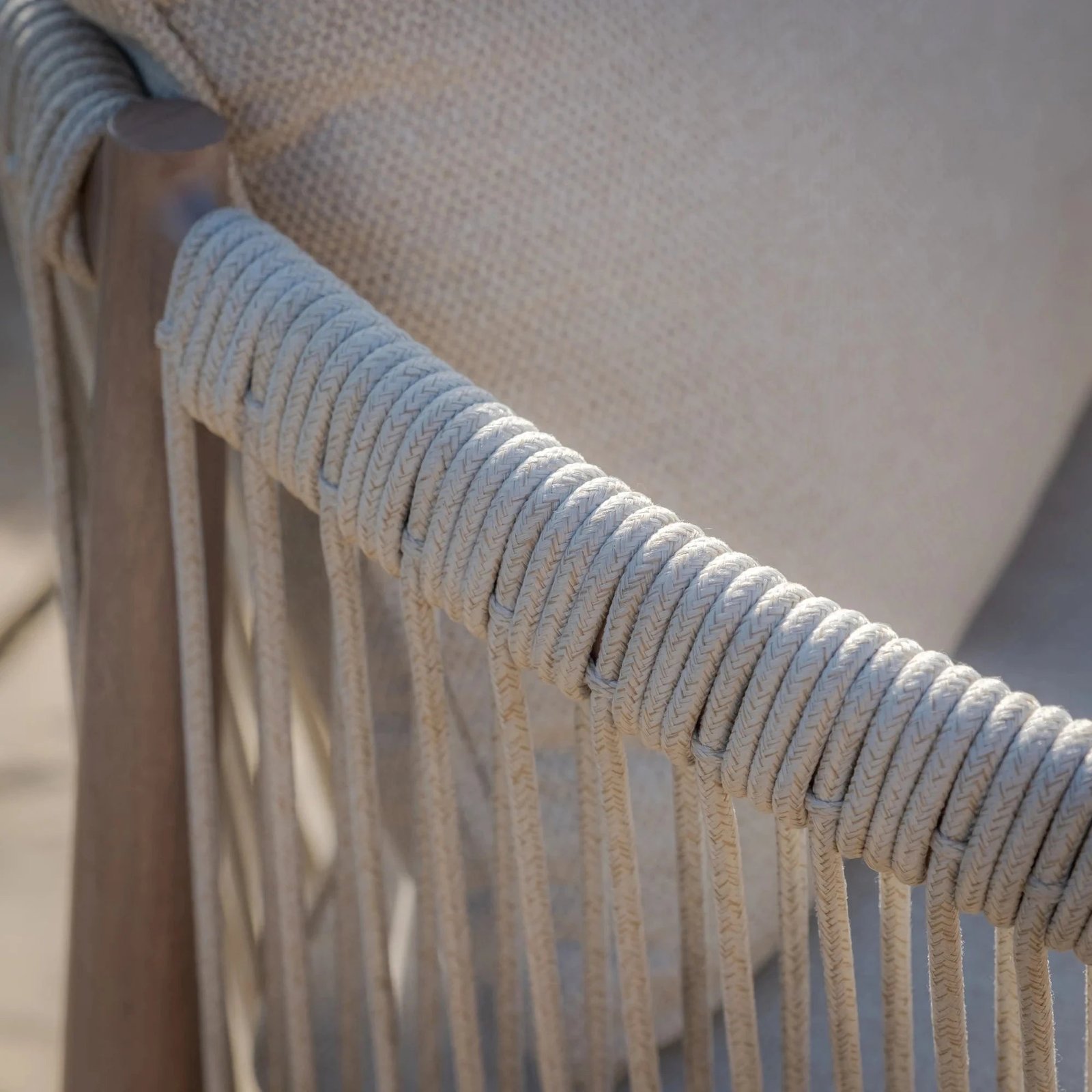 Santorini Outdoor Cream & Taupe Rope Weave 6 Seater Dining Set
