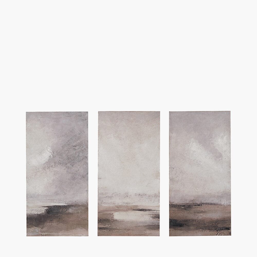 Sassari Neutral Abstract Landscape Canvases - Set of 3