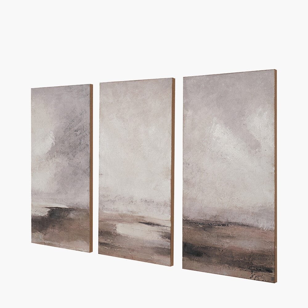 Sassari Neutral Abstract Landscape Canvases - Set of 3