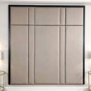 Savoy Mink & Black Luxury Piped Velvet Headboard