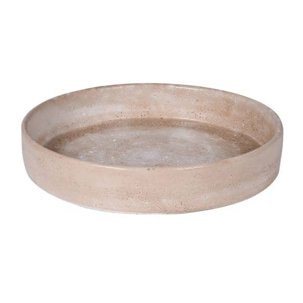 Seanna Taupe Distressed Round Decorative Tray