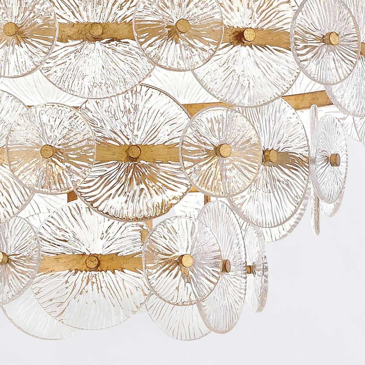 Selene Gold 16 Light Chandelier with Round Glass Detailing
