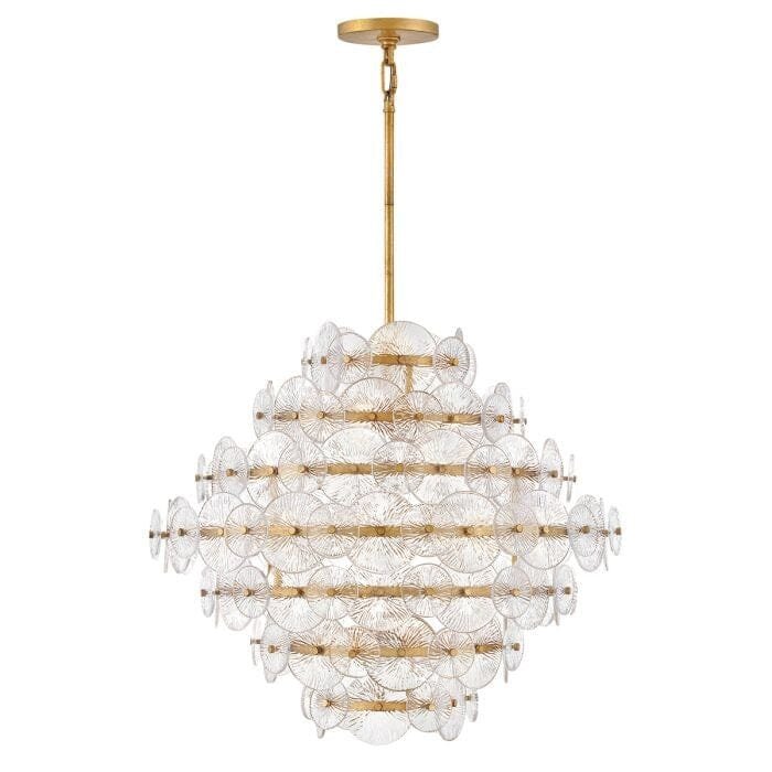 Selene Gold 16 Light Chandelier with Round Glass Detailing