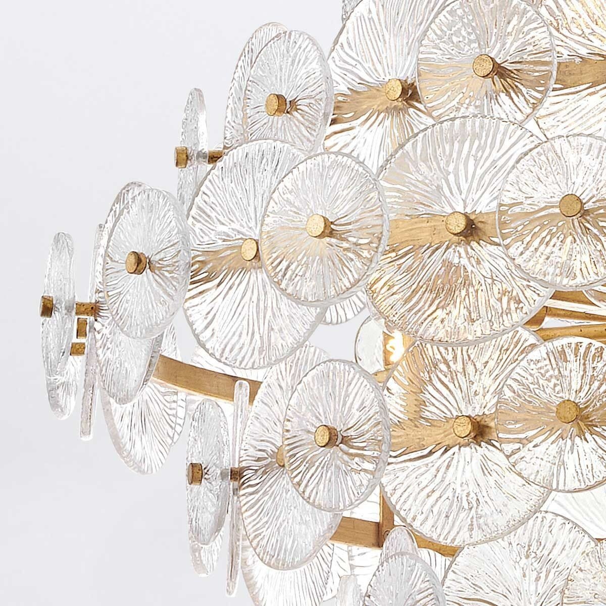 Selene Gold 16 Light Chandelier with Round Glass Detailing