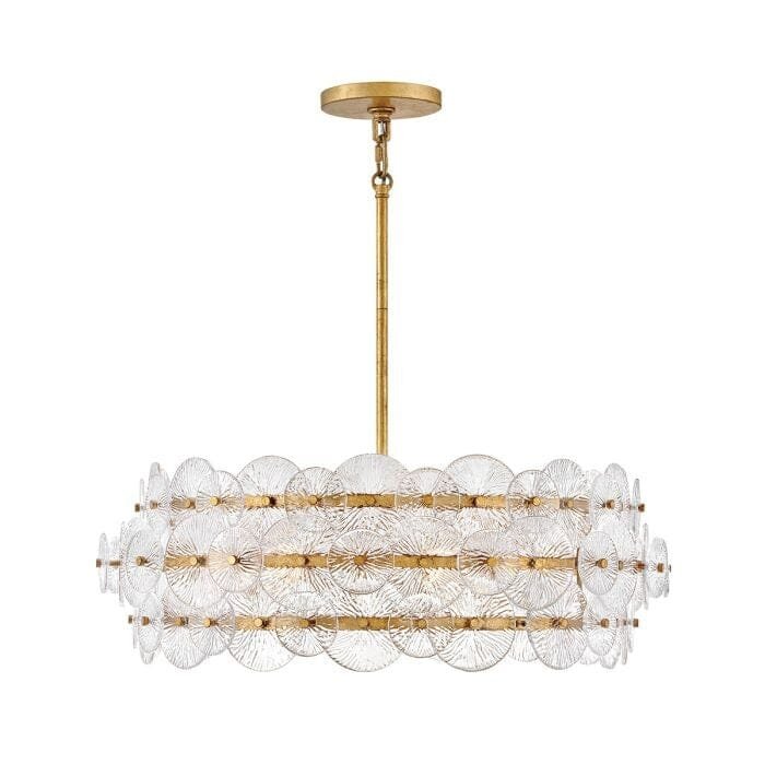 Selene Gold 6 Light Chandelier with Round Glass Detailing