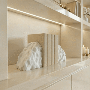 Seraphine White Quartz Abstract Bookends