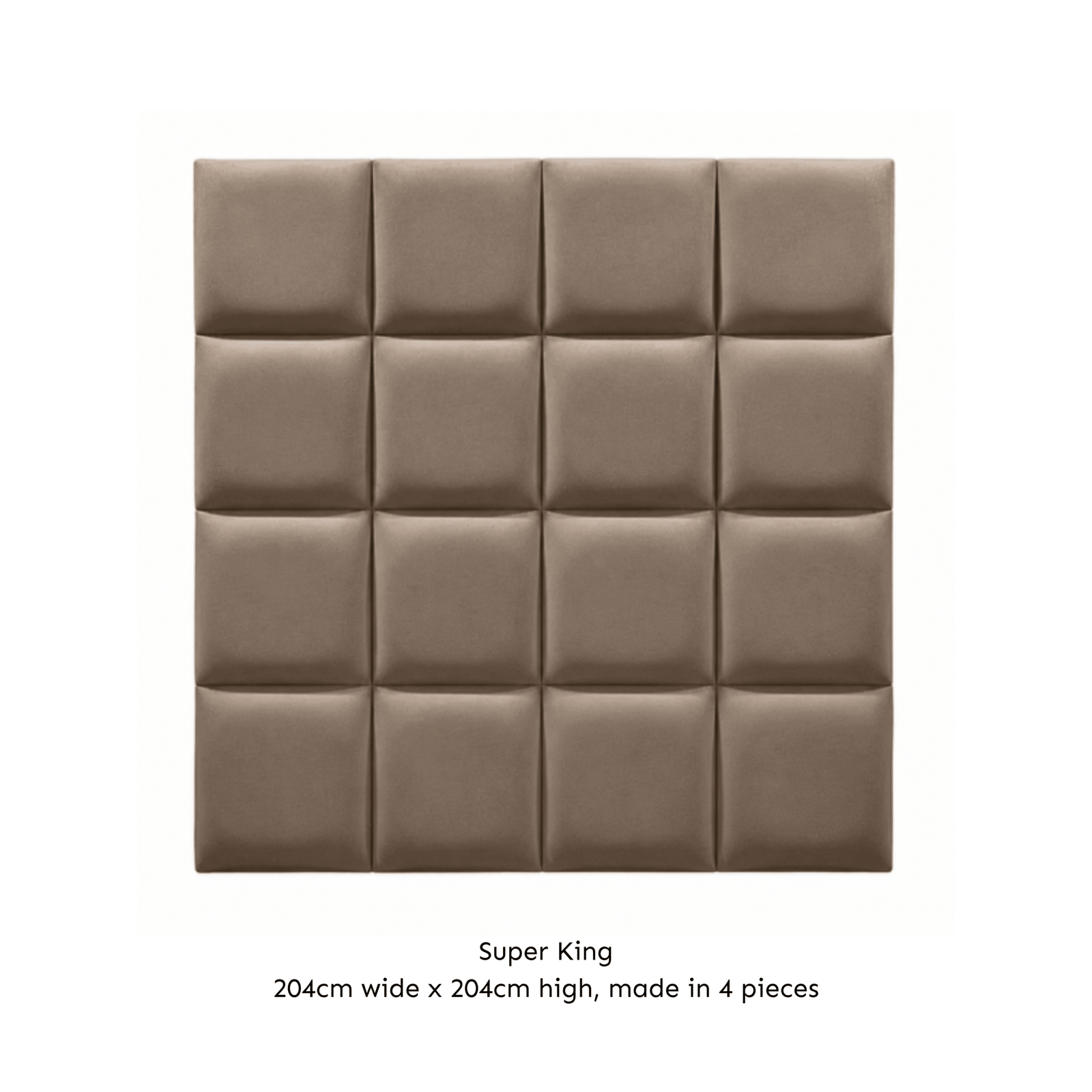 Serene Mink Velvet Luxury Cubed Upholstered Headboard