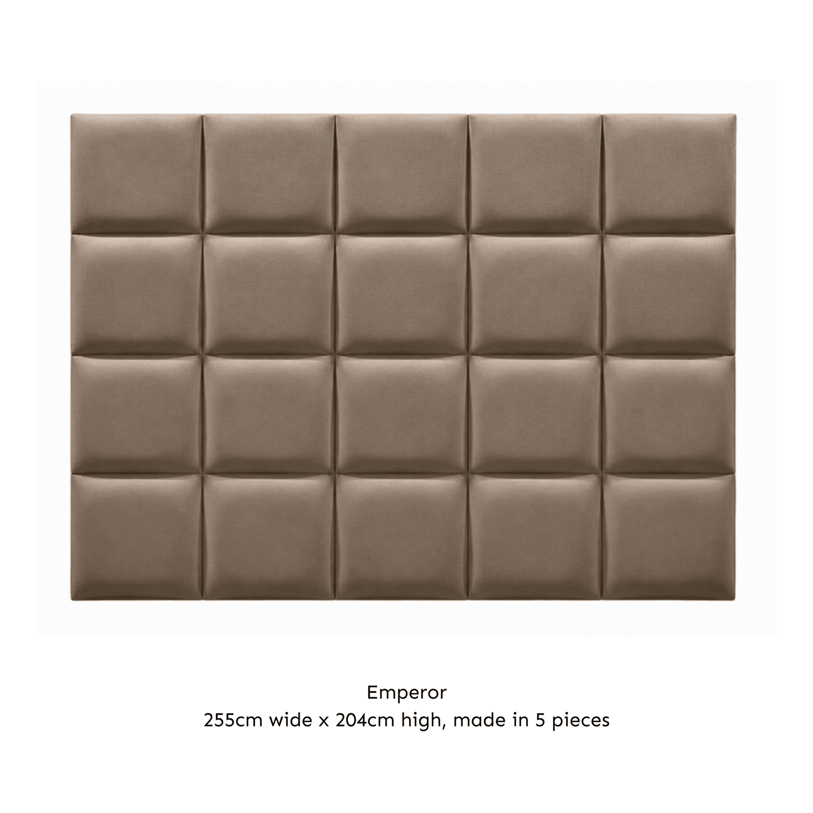 Serene Mink Velvet Luxury Cubed Upholstered Headboard