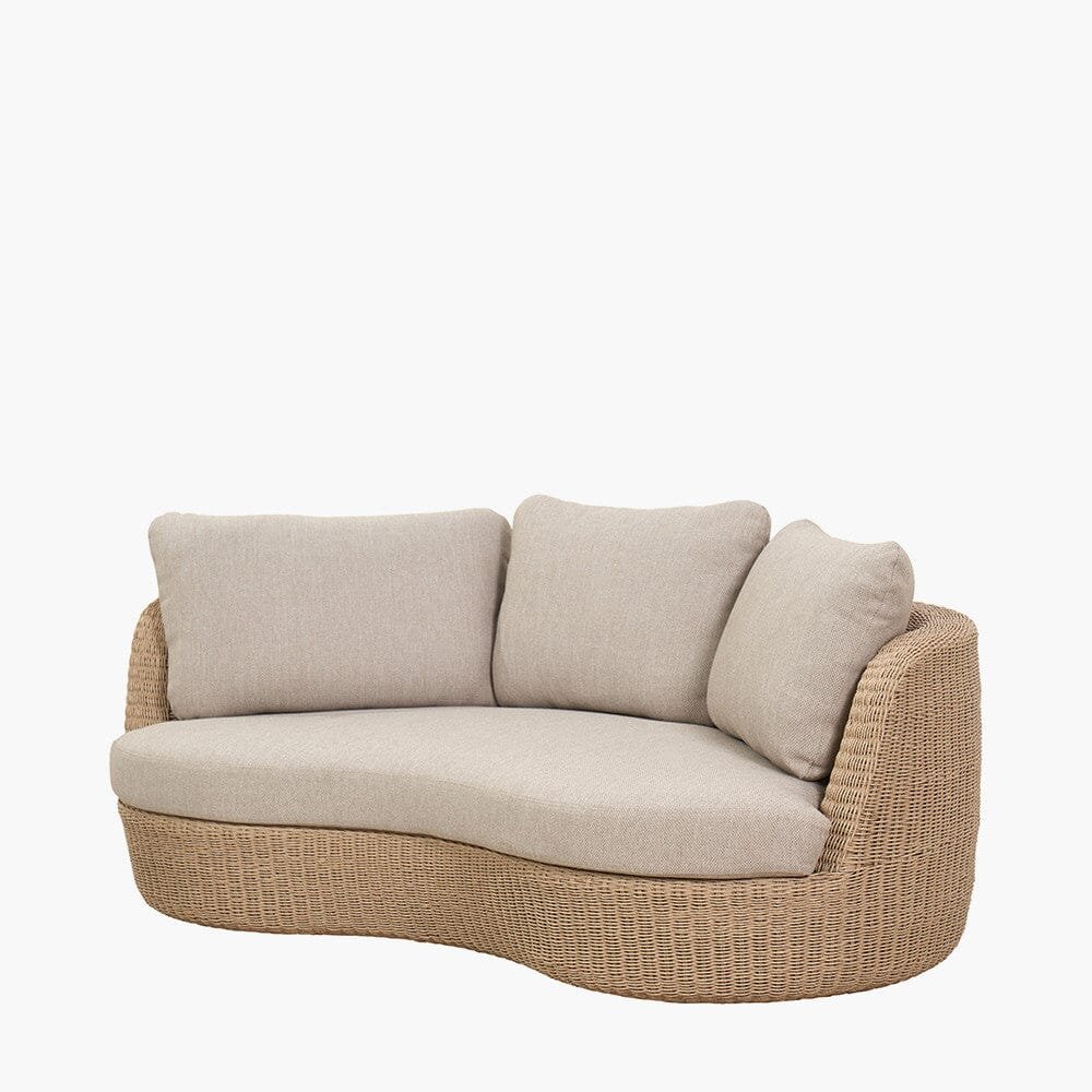 Sevilla Natural Wicker Outdoor Curved Sofa Lounge Set- Seats 5