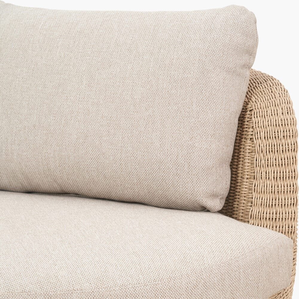 Sevilla Natural Wicker Outdoor Curved Sofa Lounge Set- Seats 5