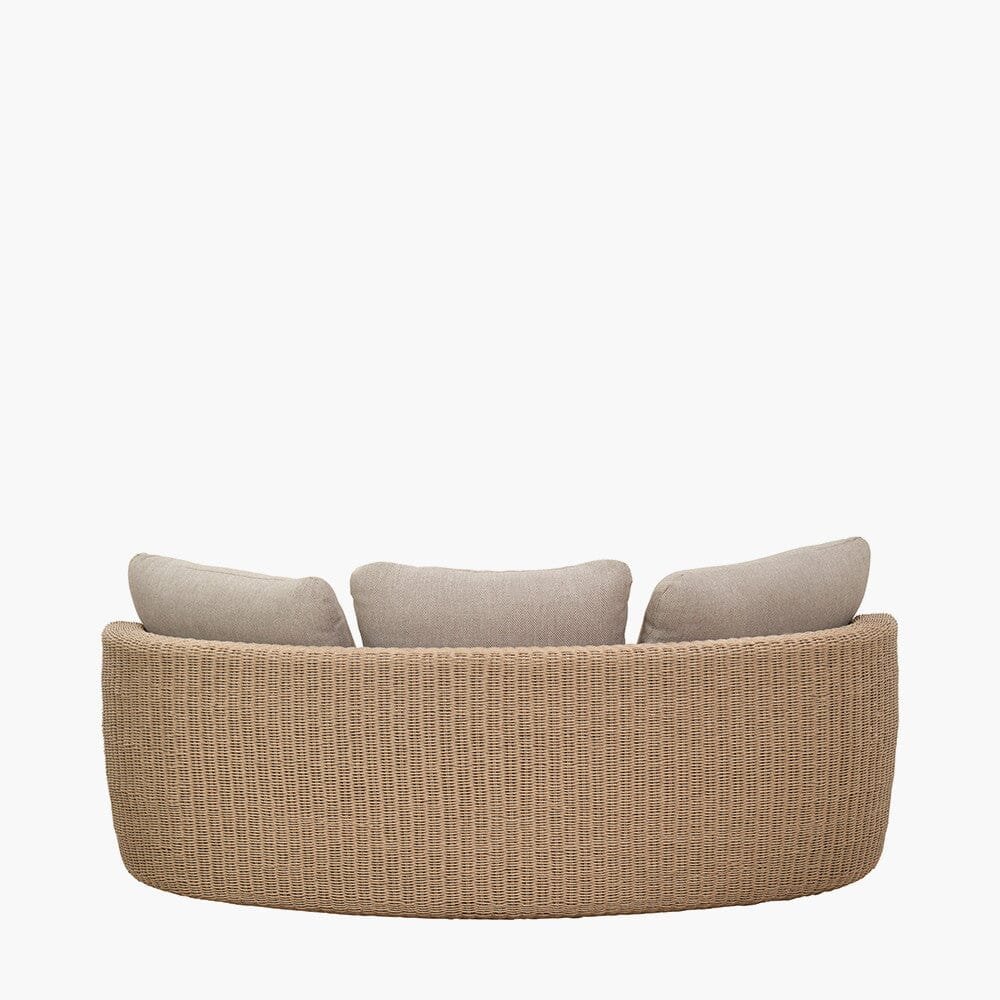 Sevilla Natural Wicker Outdoor Curved Sofa Lounge Set- Seats 5