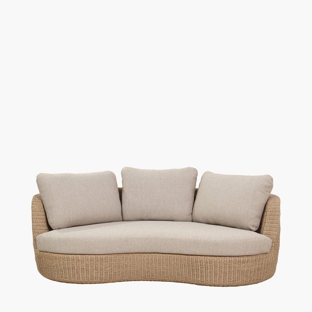 Sevilla Natural Wicker Outdoor Curved Sofa Lounge Set- Seats 5