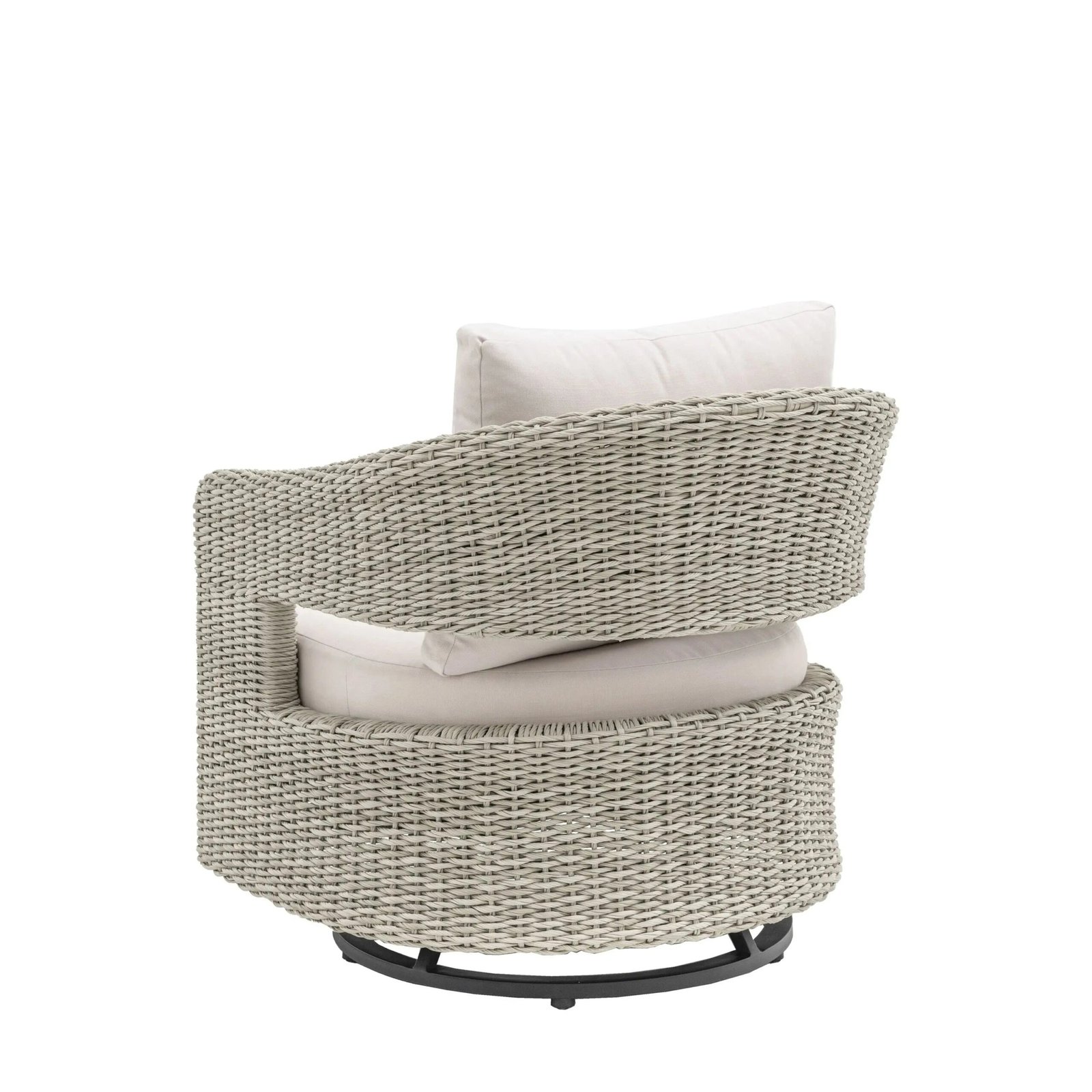 Seychelles Outdoor Cream & Natural Rattan Curved Swivel Chair
