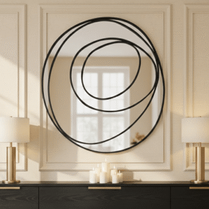 Sienna Black Metal Swirl Wall Mirror