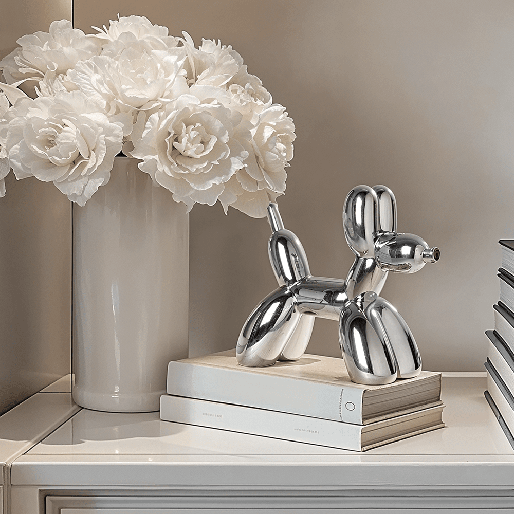Silver Decorative Balloon Dog Ornament