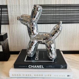 Silver Disco Decorative Balloon Dog Ornament