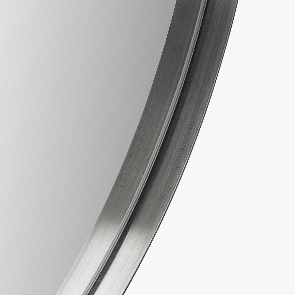 Siona Silver Metal Slim Frame Oval Wall Mirror