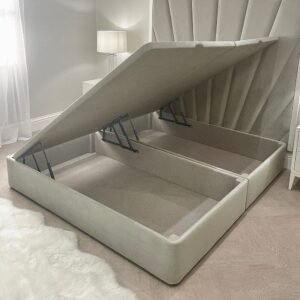 Smoke Velvet Ottoman Divan Bed Base