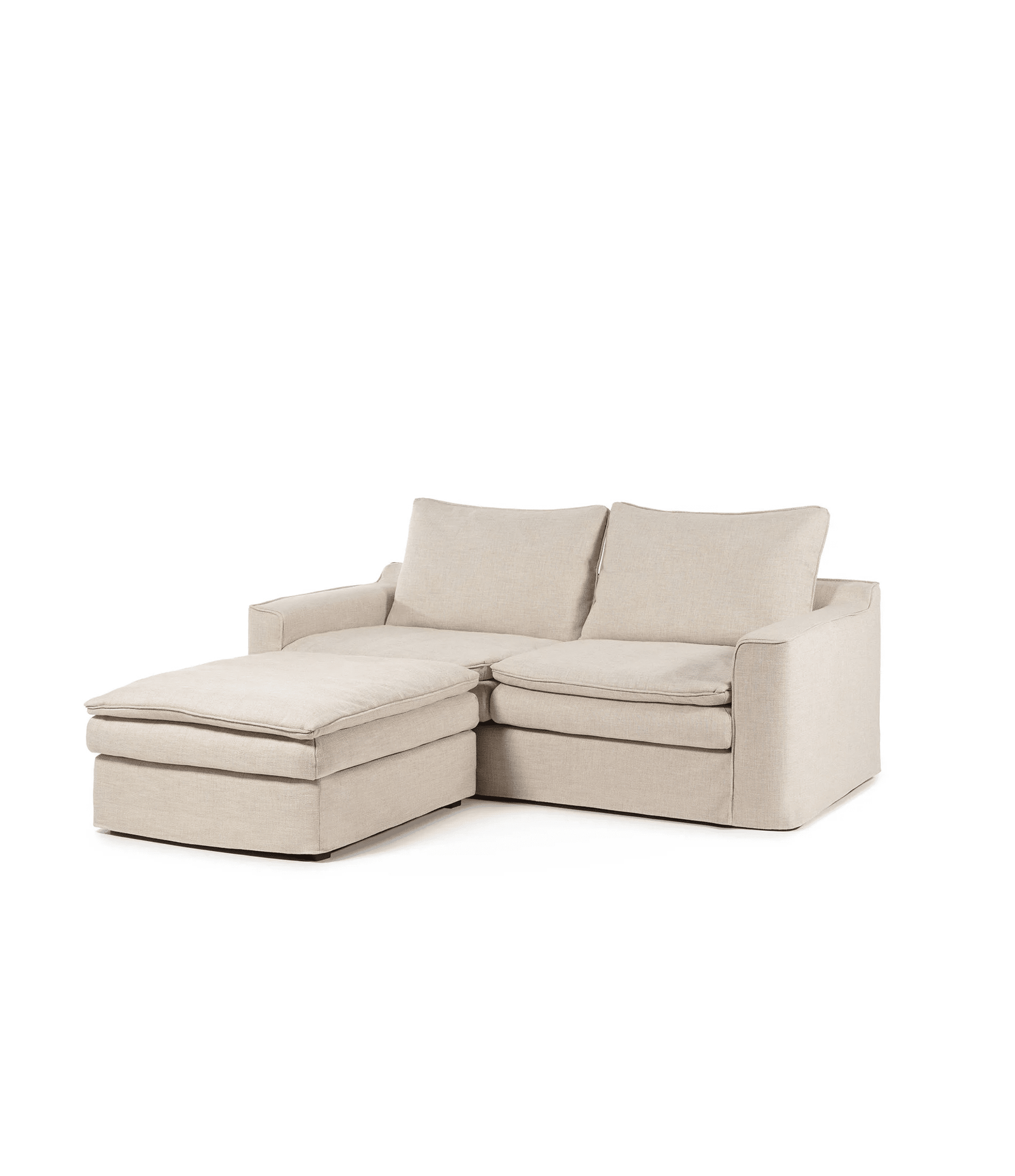 Snooze Sand Textured Squashy 3 Seater Sofa & Footstool