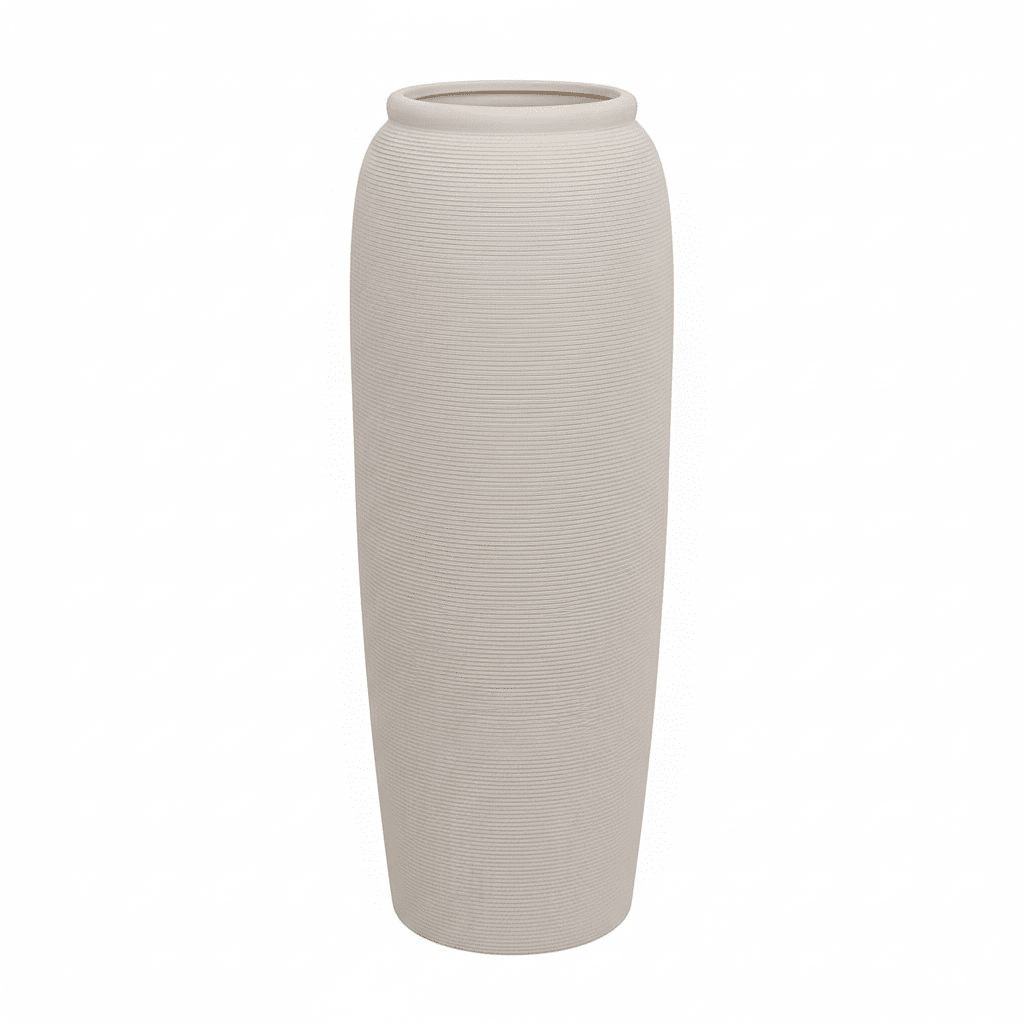 Solis Large Floor Standing Stone Ceramic Neutral Vase