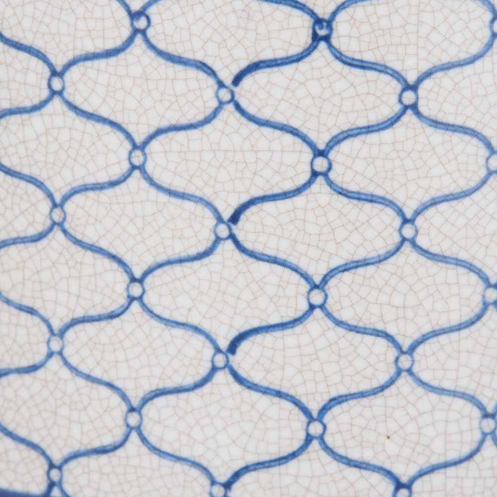 Soren Grey & Blue Ceramic Patterned Ginger Jar