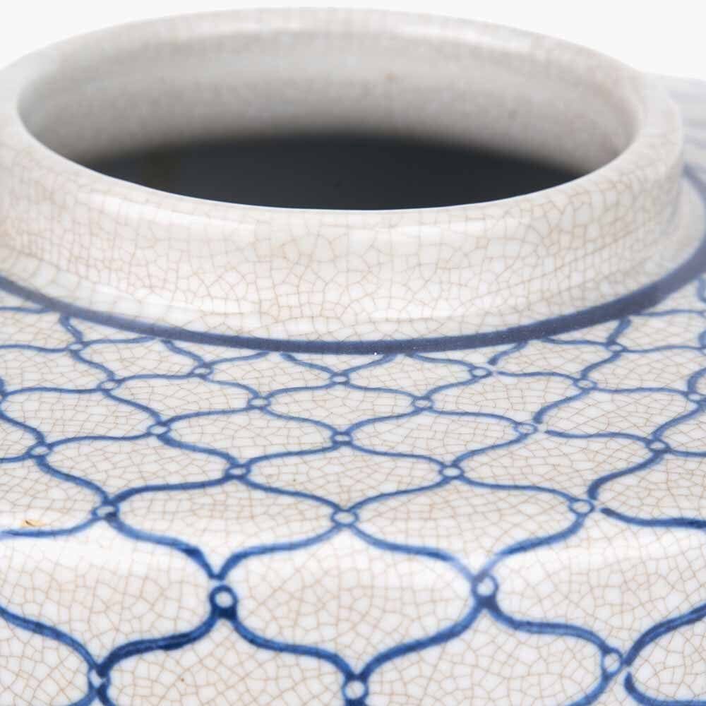 Soren Grey & Blue Ceramic Patterned Ginger Jar